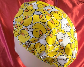 Rubber Ducky Kids Shower Cap: Waterproof Cotton Bath Cap