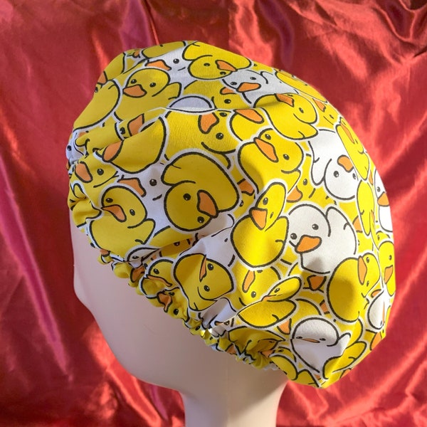 Kids Shower Cap, Small Waterproof Shower Cap, Rubber Ducky Cotton Bath Cap, Bath Time Fun, Gift for a Child, Duck Shower Cap, FREE UK POST