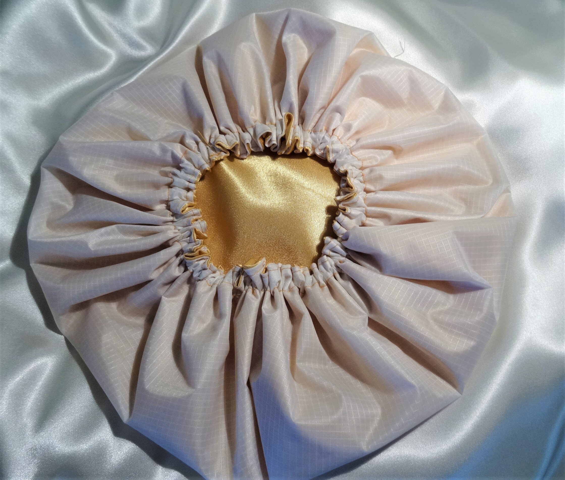 Gold Floral Shower Cap Waterproof Shower Cap Satin Bath Cap Etsy UK