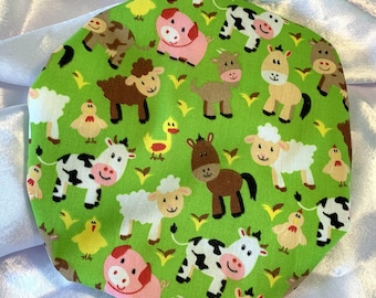 Kinder Duschhaube aus Baumwolle: Wasserabweisend mit bunten Drucken, Bauernhoftiere, alte alte alte Deutsche Deutsche Weihnachtskekse