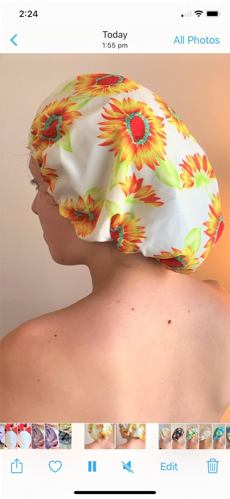 Sunflower Shower Cap Waterproof Shower 