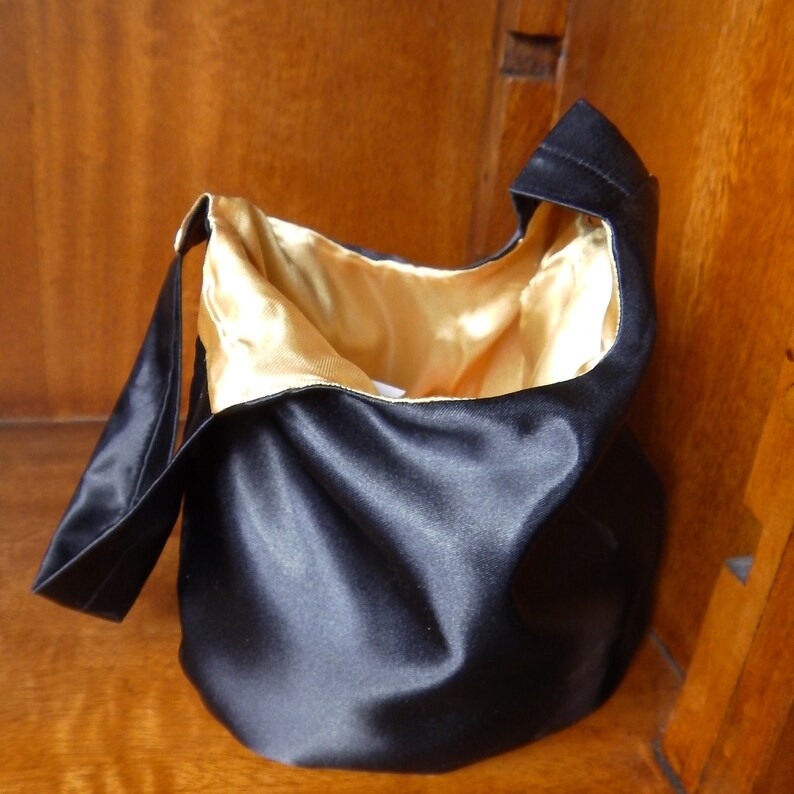 Black Evening Bag Japanese Knot Bag Black Satin Wristlet Etsy Australia