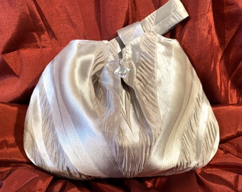 silver wristlet evening bag