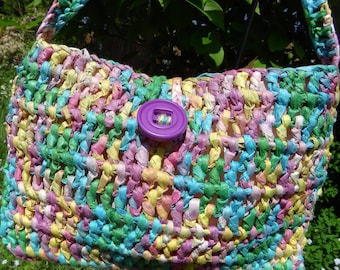 Sommertasche, bunte Tasche, bunte Tasche, Strandtasche, Häkeltasche, Tagestasche, Abendtasche, Tasche mit Satin gefüttert, pfiffige kleine Tasche
