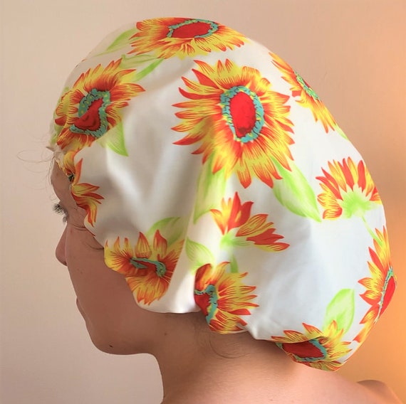 Sunflower Shower Cap Waterproof Shower Cap Floral Bath Cap