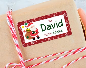 Personalized Christmas Present Labels/Custom Christmas Name Labels for Holiday Gifts/Christmas Gift Tag Labels/Kids Christmas Stickers