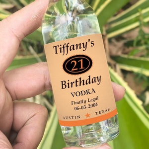 Titos Label, Custom Titos Label, 21st Birthday Gift for Her, Titos Custom Label, Birthday Vodka Gifts, Titos Mini Label, 30th Birthday Gift