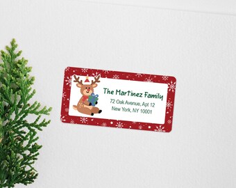 Custom Christmas Guest Address Labels for Holiday Card & Gift, Recipient Address Labels, Festive Mailing Label, Holiday Return Address Label