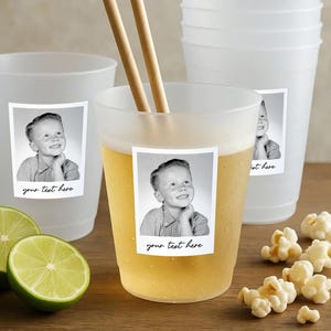 Custom Frosted Cups, Personalized Party Cups, Custom 30th Birthday Decoration, Custom Photo Cups, Custom Face Party Cups Decor, Vintage 1995