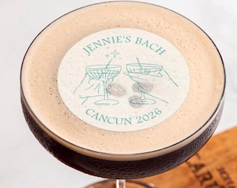 Last Toast On The Coast Bachelorette Edible Drink Toppers Martini Bachelorette Party Favors Custom Bachelorette Cocktail Topper Bach Weekend