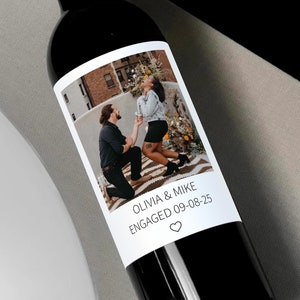 Custom Photo Wine Label, Engagement Champagne Label, Personalized Engagement Gifts for Couple, Special Proposal Gifts, Wedding Gift for Wife