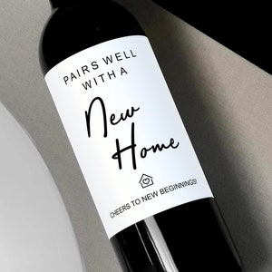 New Home Wine Label/Personalized Housewarming Gift/New Home Owner Gift/Realtor Gift to Clients/New Home Gift for Neighbor/Moving Away Gift
