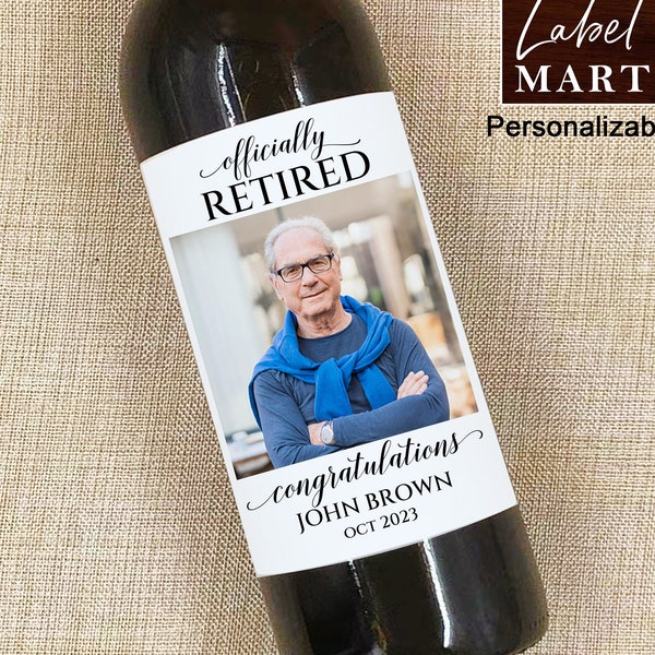 Retirement Wine Label PERSONALIZED Retirement Gift Retirement Gifts for Women Co-worker Gift Retirement Gift for Him Custom Whiskey Label