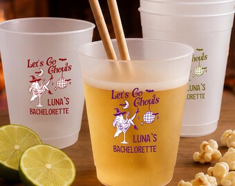 Let’s Go Ghouls Bachelorette Frosted Cups, Custom Halloween Cups, Halloween Party Decor, Bach Party Decor, Girls Trip and Bach Weekend Cups