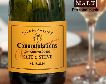 Custom Champagne Bottle Label Personalized Champagne Bottle Labels for Wedding Wine Label Gift for Friend Engagement Gift for Couples