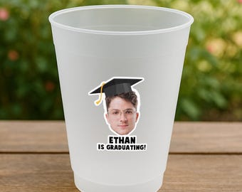 Graduation Face Frosted Cups Custom Graduation Cup Class of 2025 Personalized Grad Party Cups Graduation Party Favors Custom Face Party Cups