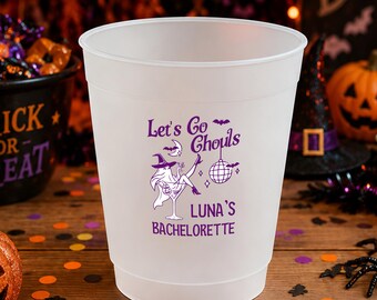 Halloween Party Cups, Custom Frosted Cups, Let’s Go Ghouls Cups, Custom Bach Trip Cups, Personalized Bachelorette Cups, Halloween Drinkware