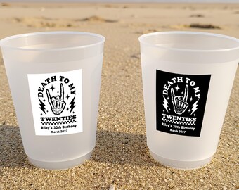 Death To My 20s Frosted Cups Personalized Death to my Twenties Birthday Cups 30th Birthday Party Decoration 30th Gothic Birthday Party Favor