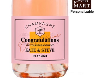 Personalized Champagne Bottle Labels for Wedding Gift for Her Engagement Gifts Printed Champagne Label Couples Gift Wedding Wine Labels