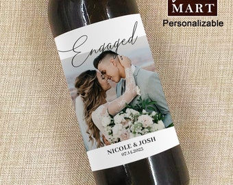 Engagement Wine Label/Custom Photo Wine Label/Engagement Gift for Couple/Unique Anniversary Gifts/Valentines Gift for Her/Wedding Wine Gift