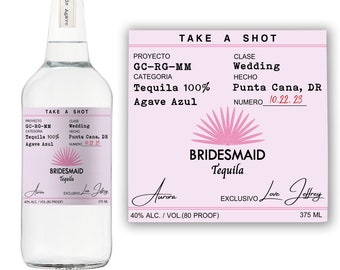 Casamigos Tequila Labels, Bridesmaid Proposal Gift, Bridesmaid Gift, Groomsman Tequila Gift, Casamigos Labels, Custom Tequila Bottle Label