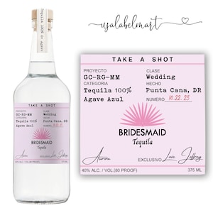 Casamigos Tequila Labels, Bridesmaid Proposal Gift, Bridesmaid Gift, Groomsman Tequila Gift, Casamigos Labels, Custom Tequila Bottle Label