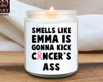 Custom Cancer Gift for Cancer Warrior Funny Candle for Cancer Patient Funny Cancer Gift Box Kick Cancer's Ass Gift Cancer Candle for Her