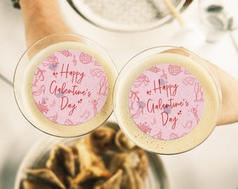 Personalized Floating Drink Topper | Custom Cocktail Drink Decor for Galentine’s Day, Girls Night, Bachelorette & Valentine Party