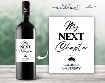 New Chapter Gift, Fresh Start, Graduation Wine Label, College Graduation Gift for Her, Retirement Gift, Gift for co-worker, New Job Gift