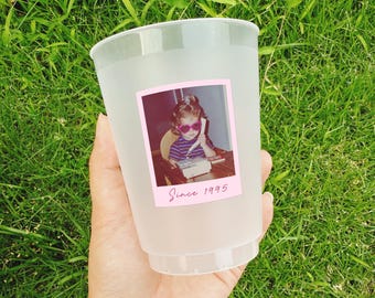 Custom Cups, 30th Birthday Party Frosted Cups, Personalized Cups, 30th Birthday Cups, 30th Birthday Party Decorations, Custom Party Cups