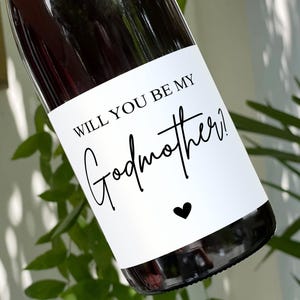 Godmother Proposal Wine Label/Godparents Proposal Gift/Gift for Godparents/Godmother Gift/Godfather Proposal Gift/Will you be my Godmother