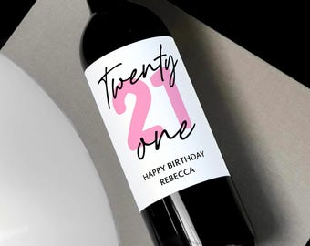 21st Birthday Wine Label/Custom 21st Birthday Gift/Finally 21 Twenty One/21st Champagne Label/21 Birthday Gift For Her/21st Gift for Him