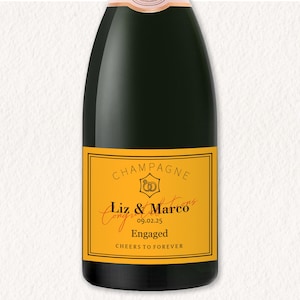Custom Champagne Bottle Label Personalized Champagne Bottle Labels for Wedding Wine Label Gift for Friend Engagement Gift for Couples