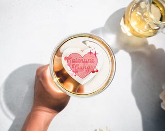 Personalized Galentine’s Day Topper | Custom Party & Drink Topper for Girls Night, Bachelorette, Valentine or Birthday Decor