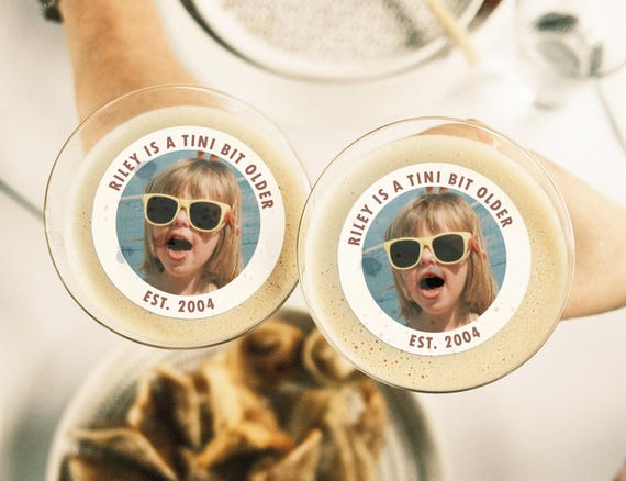 Espresso Martini Drink Toppers/Edible Cockatail Toppers A Tini Bit Older/Personalized Edible Images Drink/Dirty 30 Birthday Party Decoration