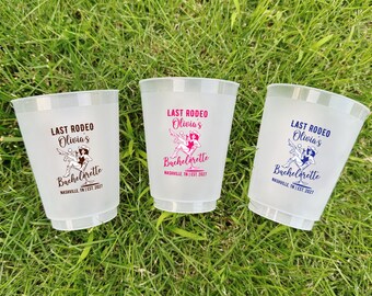 Last Rodeo Bachelorette Cups Personalized Bach Frosted Cups Custom Cowgirl Bachelorette Cups Nashville Bachelorette Decorations Western Bach