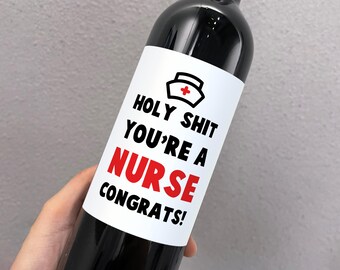 Nursing School Graduation Wine Label/New Nurse Gift/Nurse Wine label Gift/Nurse Gift Box/Nurse Card/Gift for Best Friend/Gift for Daughter