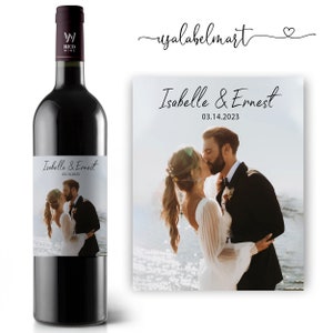 Personalized Engagement Photo Wine Label, Wedding Gift, Engagement Gift for Couple, Engagement Milestone Gift, Anniversary Champagne Labels