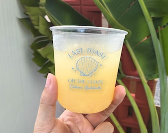 Custom Beach Club Party Decor, Bach Party Plastic Cups, Beach Trip Favors, Coastal Party Favors for Girls Trip, Last Toast on the Coast