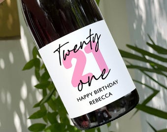 21st Birthday Label/21st Birthday Bottle Label/Custom 21st Birthday Decorations/21 Birthday Gift For Her/Personalized 21st Gift for Him