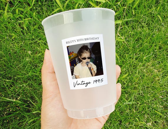 Custom Cups, 30th Birthday Party Cups, Personalized 30th Birthday Decoration for Her, Custom Photo Cups, Birthday Face Cups, Party Supplies
