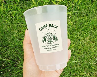 Personalized Camp Bachelorette Party Cups, Camp Bach Favors, Personalized Party Cups for Camp Bach Weekend, Last Trail Before the Veil