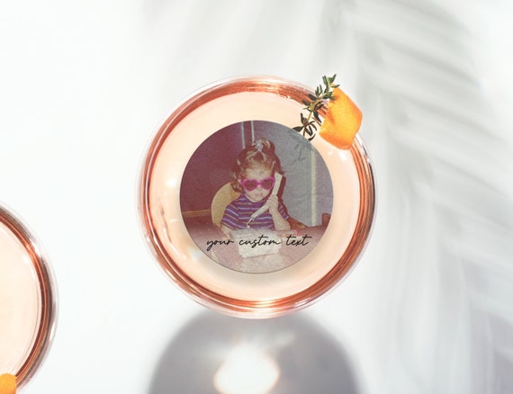 Edible Drink Toppers, Edible Image, Photo Party Drink Toppers, Edible Party Decor, Beverage Float, Wafer Paper Cocktail Toppers for Wedding