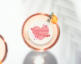 Galentine's Day Drink Toppers | Edible Cocktail Decor | Bachelorette Party Favors | Valentines Girls Night Out Decor
