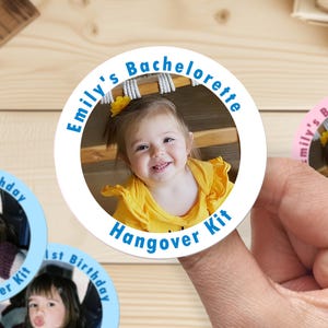 Bachelorette Hangover Kit Stickers, 21st Birthday Stickers, Personalized Party Favor Stickers for Wedding, Bach Trip, Bridal Party, Grad