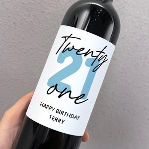 Custom 21st Wine Bottle Label 21st Birthday Gift for Him Alcohol 21st Birthday Ideas 21st Birthday Gift for Men 21st Birthday Label