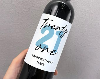 Custom 21st Wine Bottle Label 21st Birthday Gift for Him Alcohol 21st Birthday Ideas 21st Birthday Gift for Men 21st Birthday Label