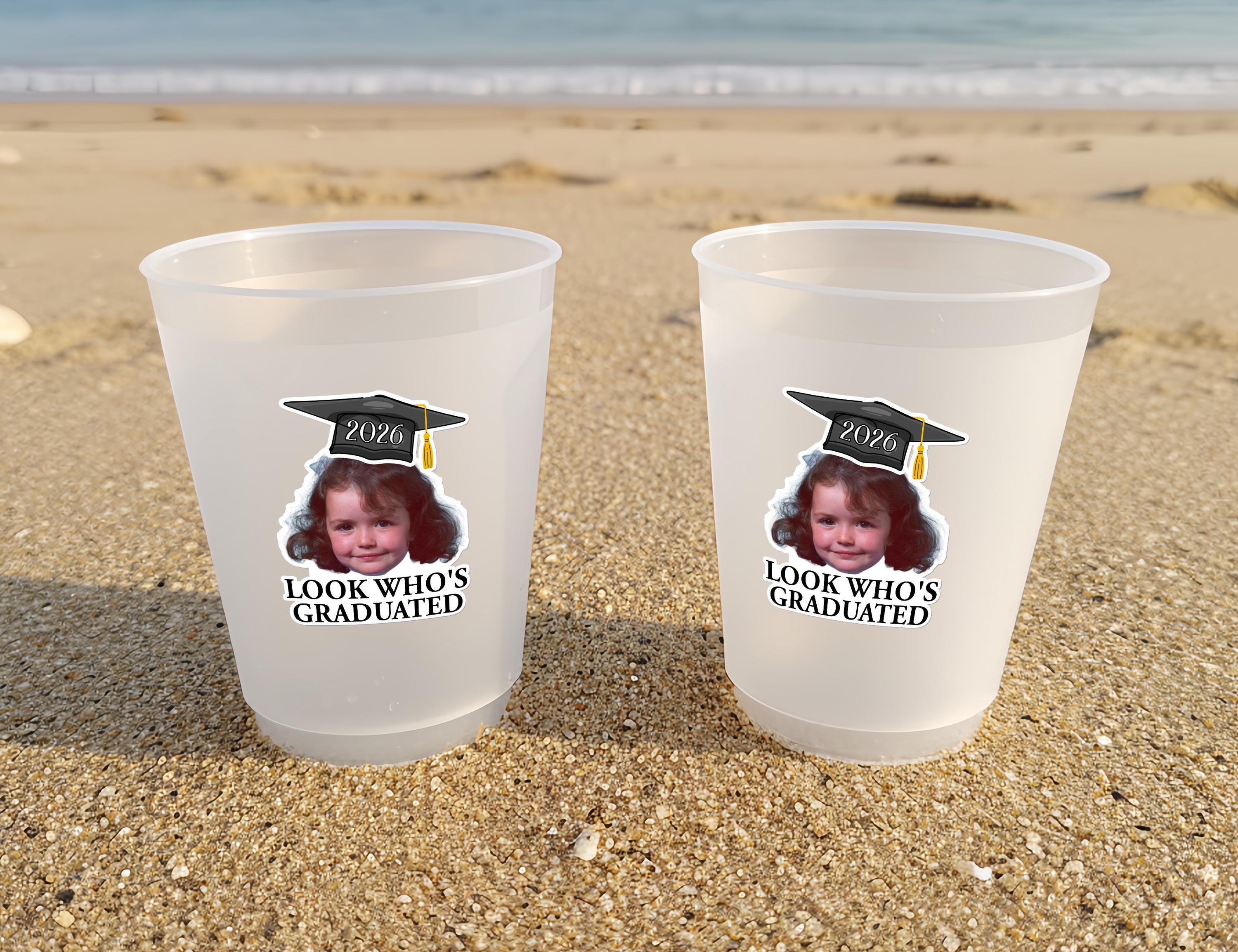Custom Graduation Party Cups, Personalized Photo Cups, Look Who’s ...
