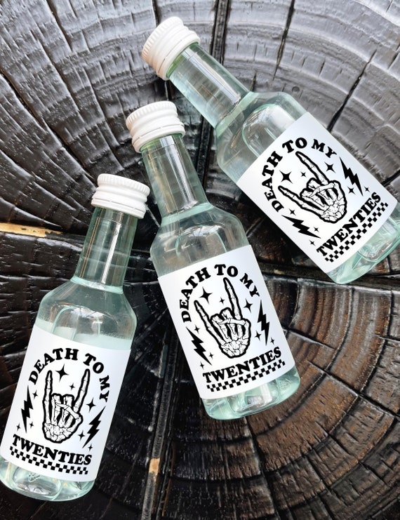 10 X Death To My 20s Mini Shot Bottle Labels Death to my Twenties Birthday Labels 30th Birthday Party Decoration 30th Birthday Decor for Him