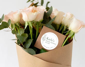Fresh Off The Market Bridal Shower Stickers, Floral Bridal Shower Favor Labels, Engagement & Bachelorette Party Stickers
